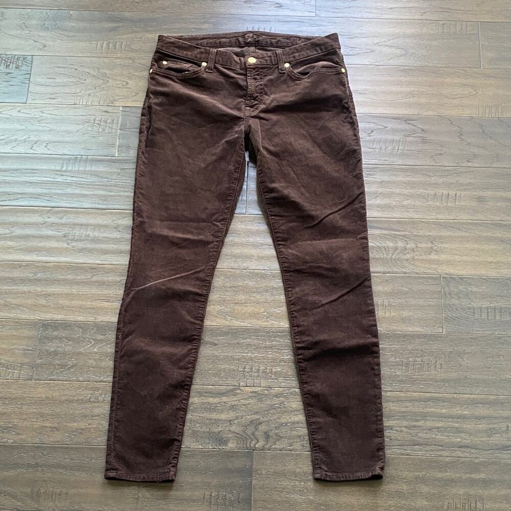 7 FOR ALL MANKIND Skinny Corduroy Pant Womens Sz 31 Brown